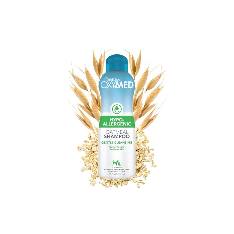 TropiClean OxyMed Hypoallergenic Pet Shampoo, 20-Ounce