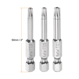sourcing map 3pcs TT20-TT27 Star 7 Point Screwdriver Bit 1/4" Hex Shank 2" Length Magnetic Security Torx Screw Driver Power Tool