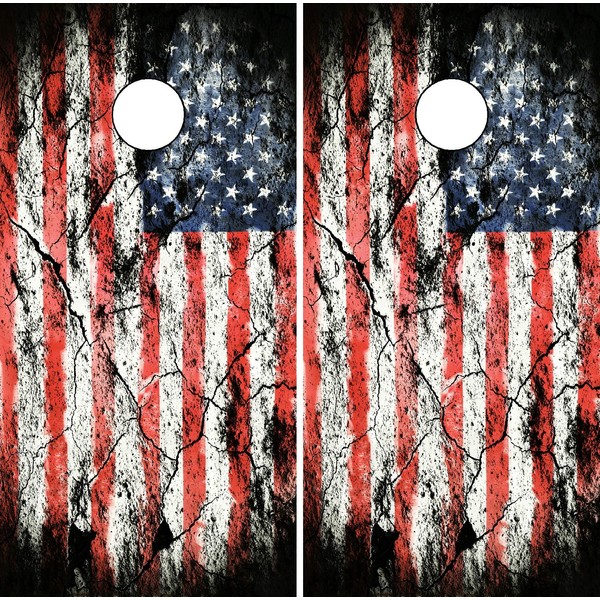 Cornhole Board Wrap Wraps Distressed American Flag C197 Laminated Skin