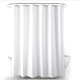 Ariv Hommey Extra Long Thick Polyester Shower Curtain, Waterproof, Minimalist Style, White 180cm x180cm Drop