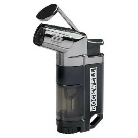 Rockwell Incline Triple Jet Butane Torch Cigar Lighter - Gunmetal - New