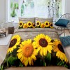 Feelyou Sunflower Duvet Cover Botanical Floral Printed Bedding Set for