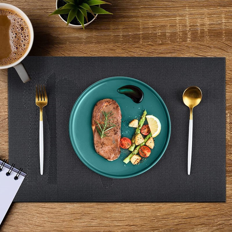 ASYOUWISH Set of 6 PVC Kitchen Table Place Mats, Non-Slip