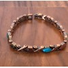 Shameg Multi Color Stones Copper Magnetic Link Bracelet Arthritis Pain