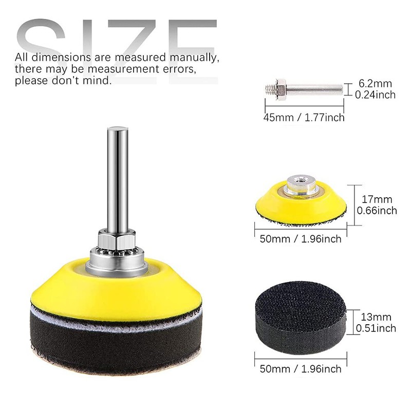 Bestgle 2pcs 2 Inch (50mm) Hook and Loop Sanding Pad