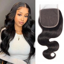 DUAUJUIU Body Wave Human Hair 4x4 HD Lace Closure Brazilian Hair Human Hair Closure for Black Women Natural Remy Hair Soft Swiss Lace Closure 10 Inch