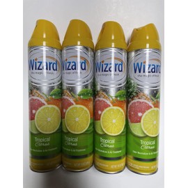 Wizard The Magic of Fresh | Odor Neutralizer & Air Freshener - 10 Oz. Tropical Citrus (Pack of 4) (Packaging May Vary)