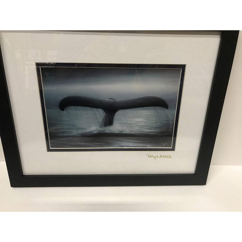 by Wyland Whales Tail Custom Framed in Flat Black Gold