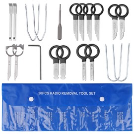 Xastro Radio Removal Tool, 20-Piece Universal Car Radio Removal Tool for Radio, Sat Nav, IRelease Tool, Disassembly Radio Bracket Car Tool