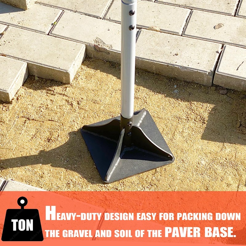 Heavy Duty Steel Tamper 8"x8" with 48 inch Handle and
