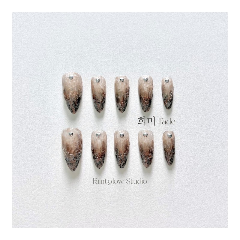 [Himi Fade] Handmade nail tips - Coffin / [희미 Fade]
