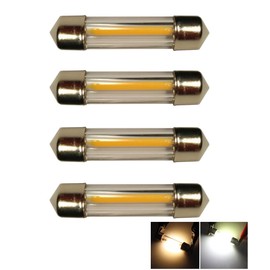 Weixuan 4 PCS LED Car Festoon Dome Interior Light 31MM 36MM 39MM 41MM COB Filament Reading Map Door Bulbs,Refrigerator Light Bulbs, RV Fridge Light Bulbs(White, 41MM)