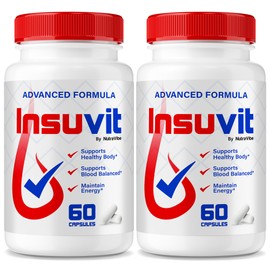 (2 Pack) Insuvit Advanced Capsules – Clean Daily Formula with Well-Rounded Blend to Support Healthy Circulation, Natural Energy, and Balanced Levels | Easy-to-Swallow Pills (120 Capsules)