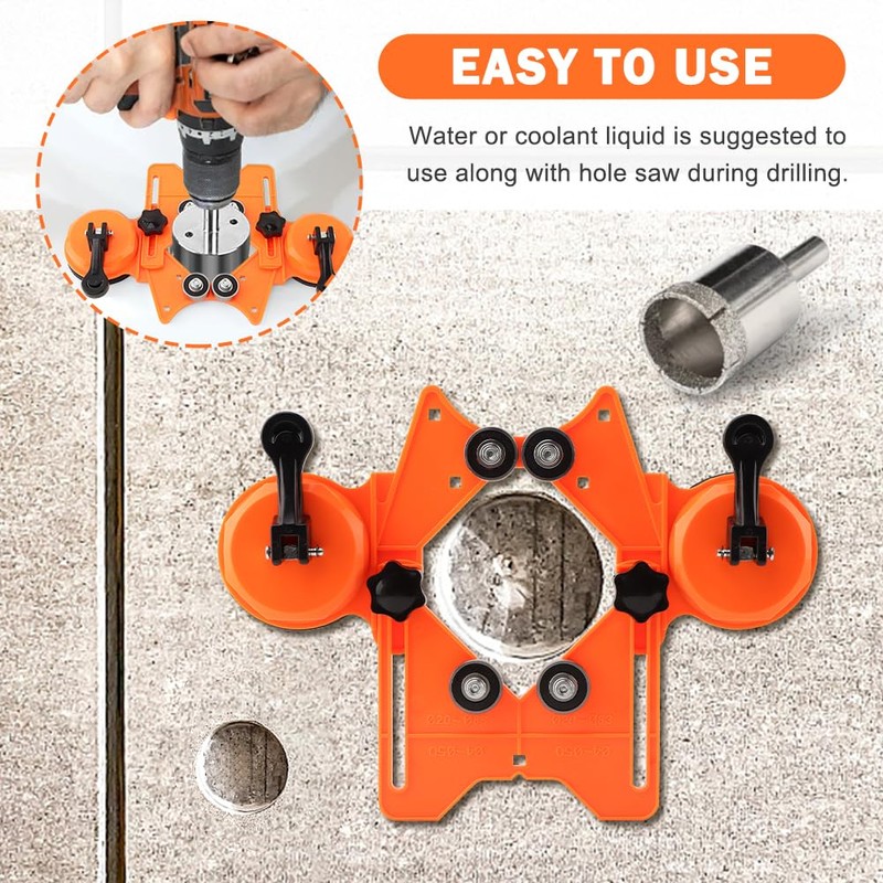 Drill Bit Hole Saw Guide, 4-84mm Portable Glass Tiles Drill