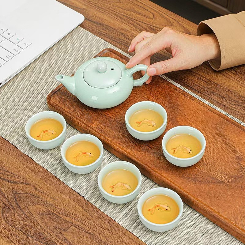 Scizorito Kung Fu Tea Set, Exquisite Gifts Box Set, Koi