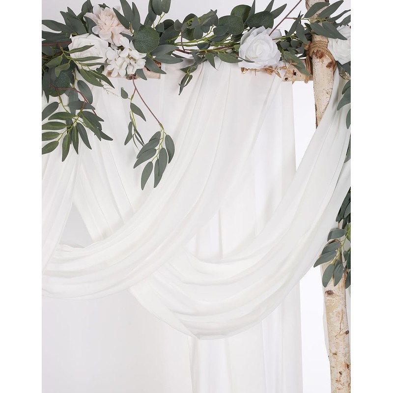 Tewechinb 2 Panels 24Ft Extra Long Wedding Arch Draping Fabric,