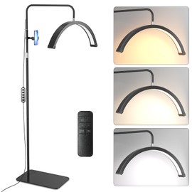 ALUROICE Half Moon Lash Lighting: LED Lamp for Eyelash - Adjustable Brightness Warm to Cool Esthetician Light for Lash Artist Tattoo (Black)