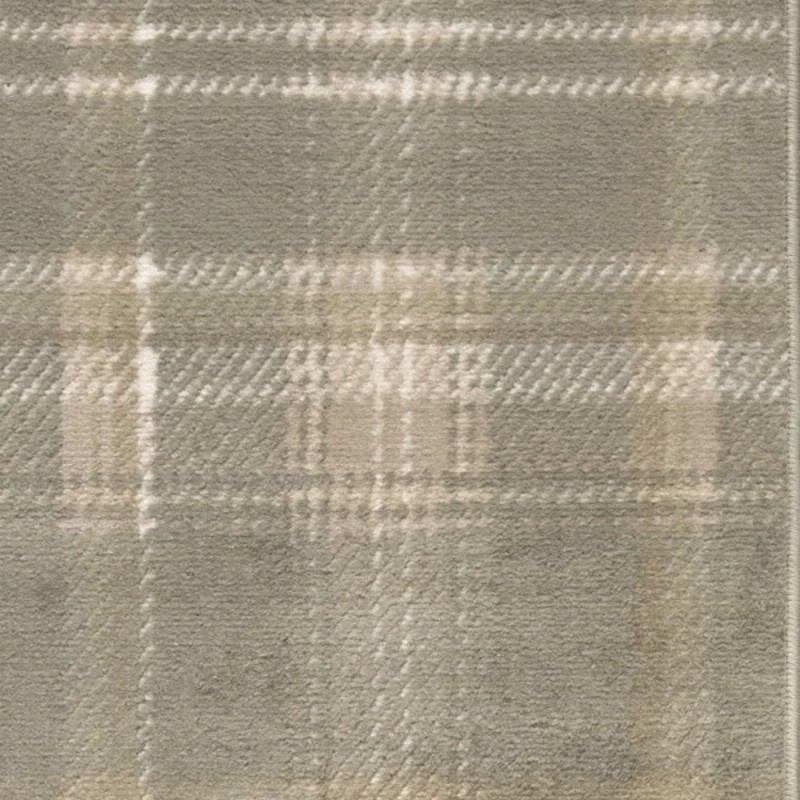Homeroots 10' Olive Green and Ivory Plaid Runner Rug