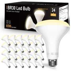 DAYBETTER BR30 Recessed Light Bulbs Equivelent 65W Dimmable Warm White 2700K, 24Pack BR30 Indoor Flood Light Bulbs 9W 120V,BR30 Can Light Bulbs E26 Base for Kitchen Bathroom