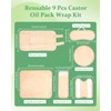 Texpot Castor Oil Pack Wrap, 9 Pcs Reusable Organic Castor