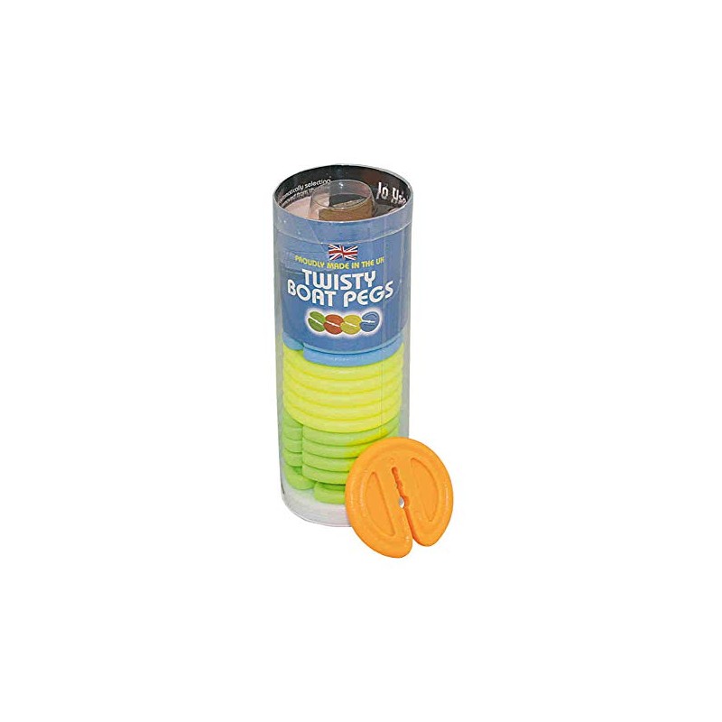 Posh Pegs Twisty Clothes Pegs (Pack of 20) - Blue/Yellow/Orange/Green