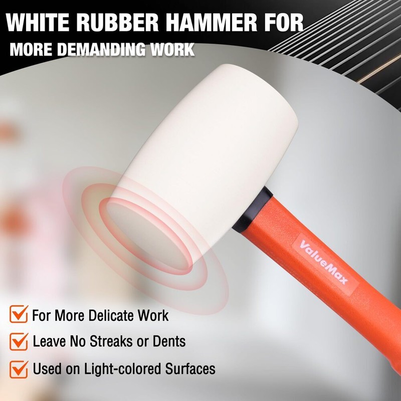 ValueMax 16oz Rubber Mallet Hammer Rubber Mallet for Flooring Tent