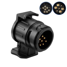 GEARMONSTER Trailer Adapter, 13 Pin to 7 Pin Adapter, 13-7 Pin Trailer Adapter for 12 V Systems Towing Hitch from 13-Pin Car to 7-Pin Trailer for Cars, Trucks, Caravans