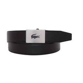 Lacoste 84875 Men's Genuine Leather Belt [01] Black, 01: Black