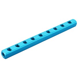 Baomain Aluminum Air Manifold Block, 9-Way 12-Port, 1/4" PT Threaded for Pneumatic Systems