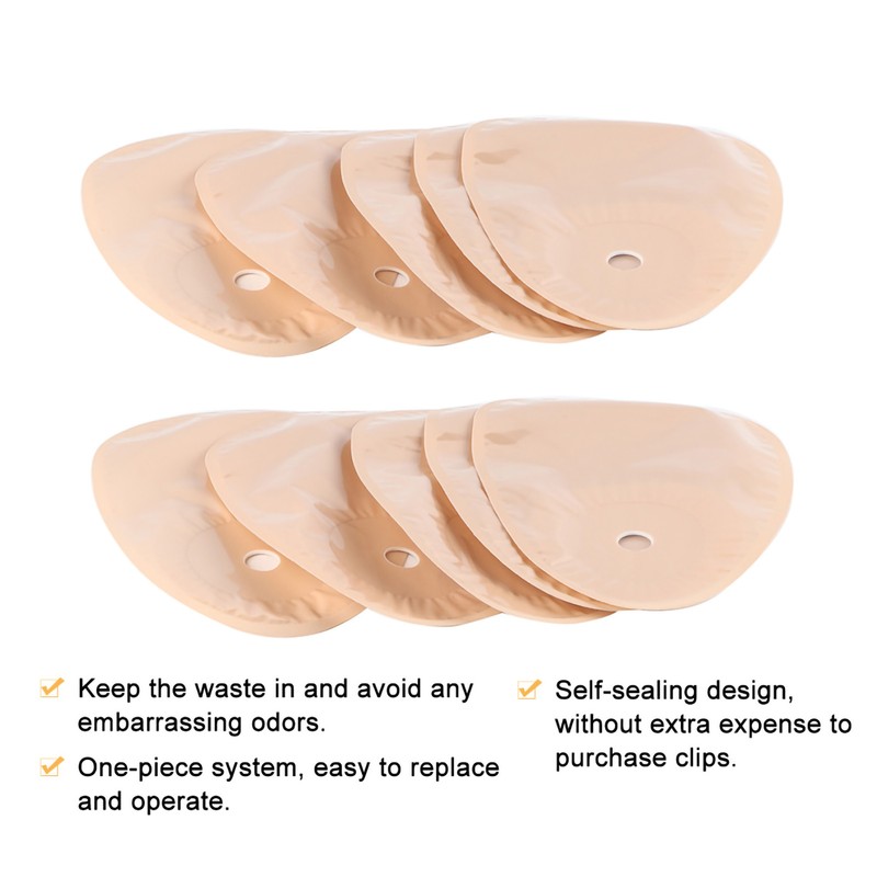 10pcs pack One piece System Ostomy Bag Medicals Drainable Pouch