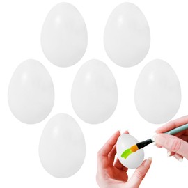 Wooden Easter Eggs to Paint,Fake Wooden Eggs 6PCS,Easter Gift (White)