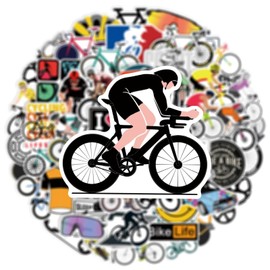 Bicycle Stickers for Laptop (50 Pieces), Gift for Children, Teenagers, Adults, Boys, Waterproof Vinyl Stickers for Car, Motorcycles, Bicycle, Luggage, Scrapbooking, Skateboard