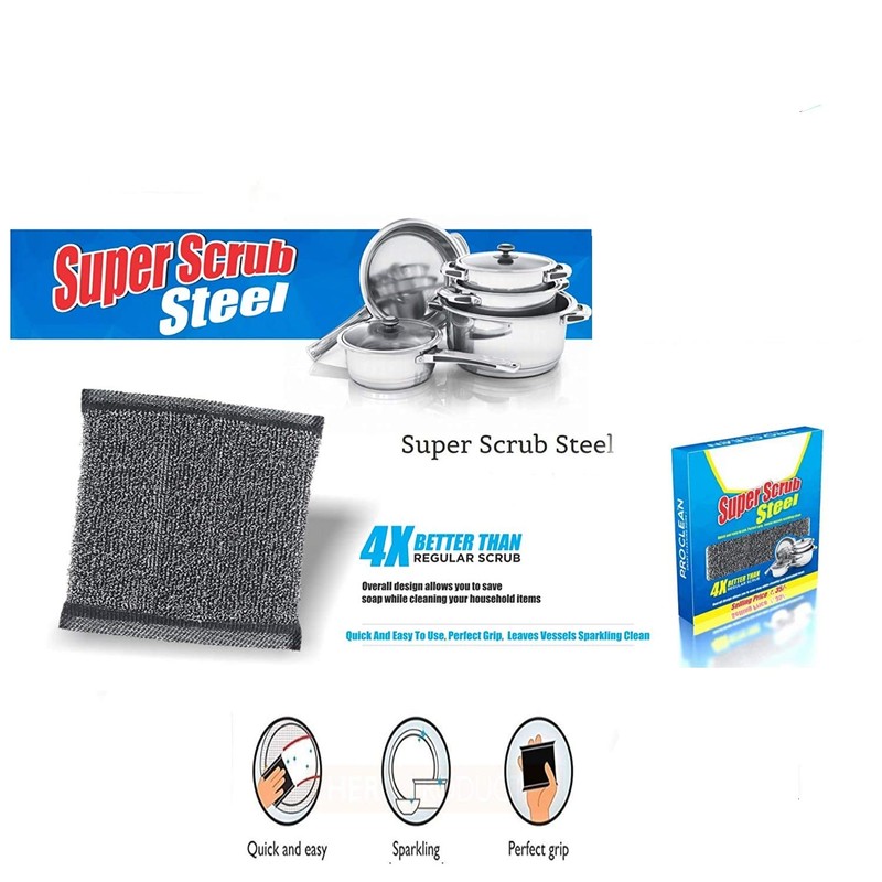 OCTOPUSPRIME Pro Clean Easy to use Super Scrub Steel (4X