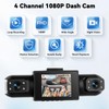 360° 4 Channel 1080P Dash Cam Front and Rear Inside