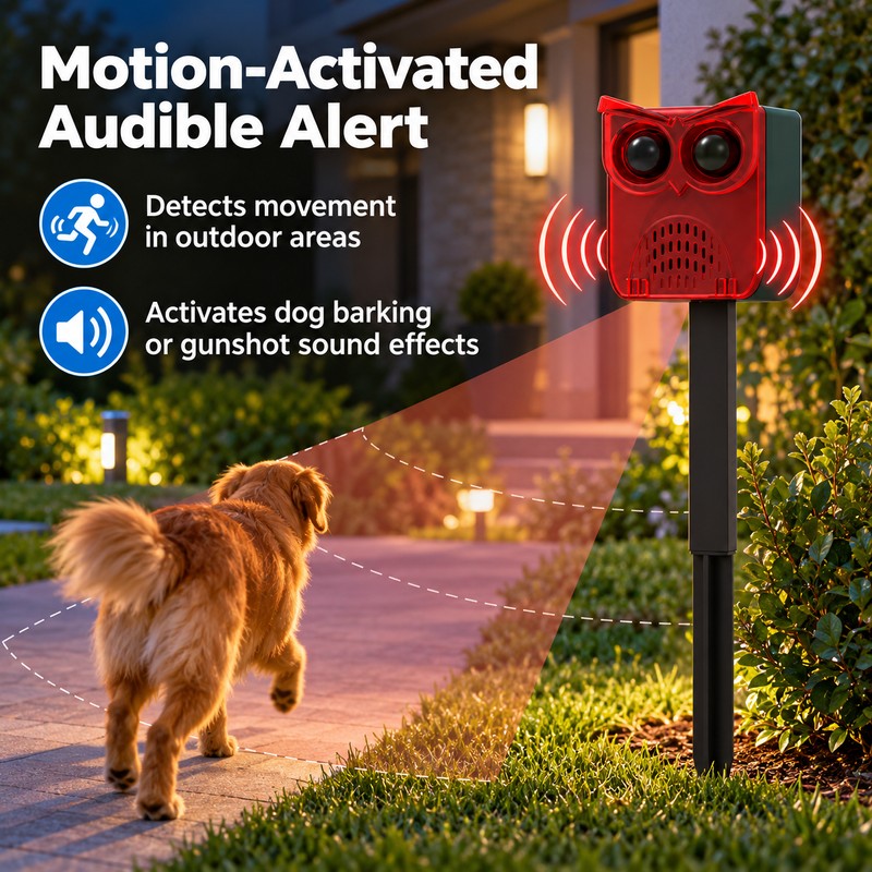 Solar Motion Sensor Alarm for Outdoor Security – Waterproof Sound