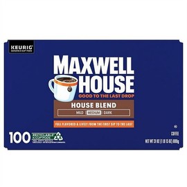 Maxwell House Medium Roast K-Cup Coffee Pods, House Blend, 100 ct.