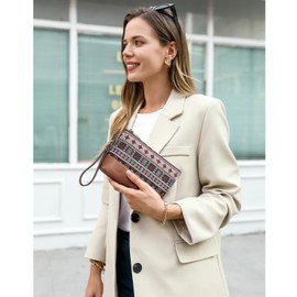 CLUCI Womens Wallet Leather Large Capacity Wristlet Wallet for Women Ladies Travel Clutch Zipper Purse with Credit Card Holder Phone Organizer