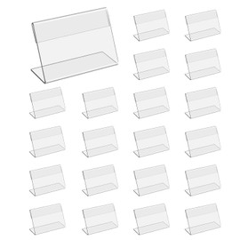Plastic Price Holders, 20 Pieces Clear Label Holder, Acrylic Label Holder, Price Tag Holder, Mini Card Holder, Transparent Price Tag Holder (6 x 4 cm)