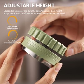 Green Coffee Distributor,Adjustable Depth Espresso Leveler Compatible with 58mm Portafilter,Heavy Height Espresso Distributor Leveler Tool with 3 Angle Base