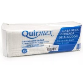 Quirmex Gasas No Estériles Quirmex C/200 Pzas 10 Paquetes En Total