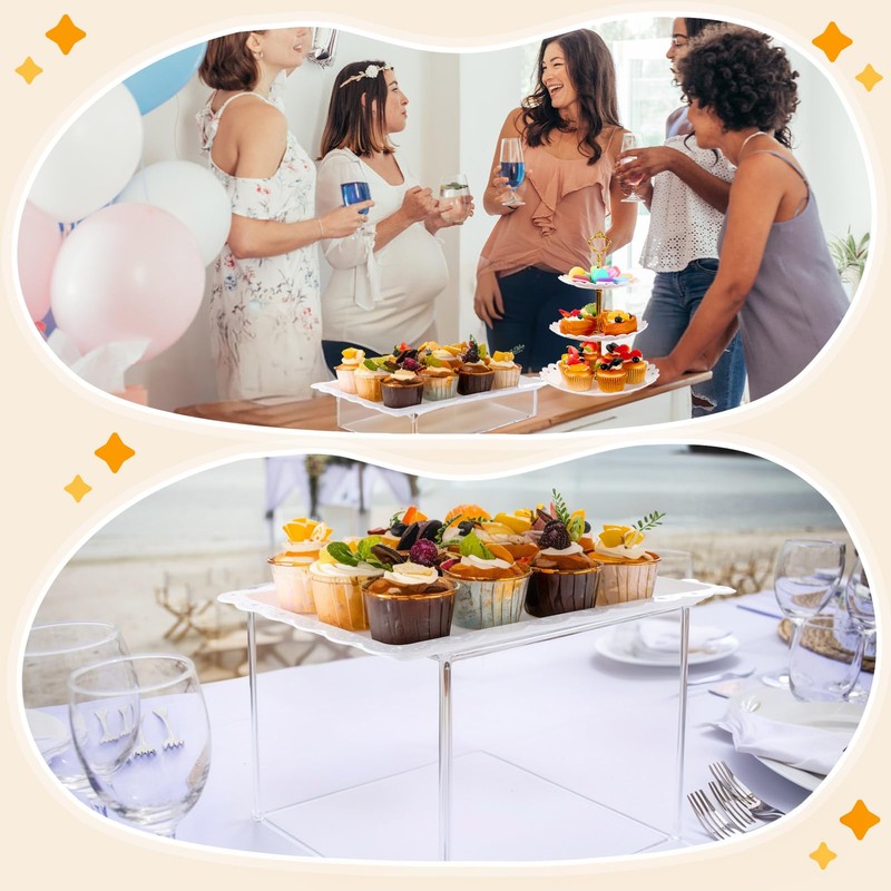 Baderke 4 Pcs Buffet Risers with Cupcake Stand Holder Serving
