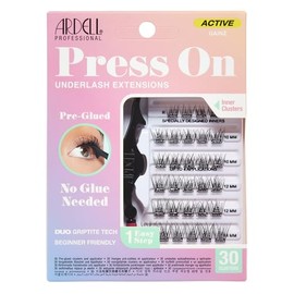 Ardell Prensado activo sobre racimos de contragolpe extensiones preencoladas - Gainz, paquete de 1 Negro