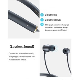 JNXIKOU Neckband Bluetooth Headphones Neckband Earphone Noise Cancelling Headset with Mic Wireless Earbuds 5.3 CVC 8.0, IPX6 Waterproof Sport Earphones for Running Driving Working Compatible, Gold
