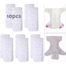 10 Insertos De Fibra De Bambú 4 Capas Ultra Absorbentes