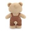 JamieCare 12" Plush Teddy Bear Soft Beige with Brown Corduroy