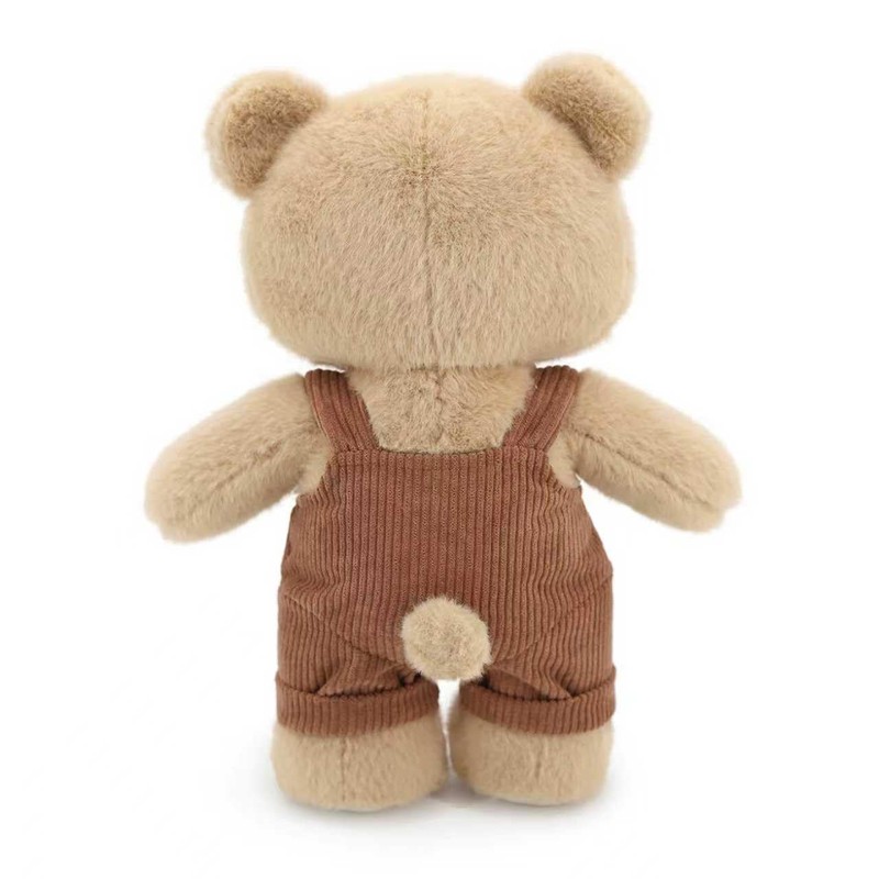JamieCare 12" Plush Teddy Bear Soft Beige with Brown Corduroy