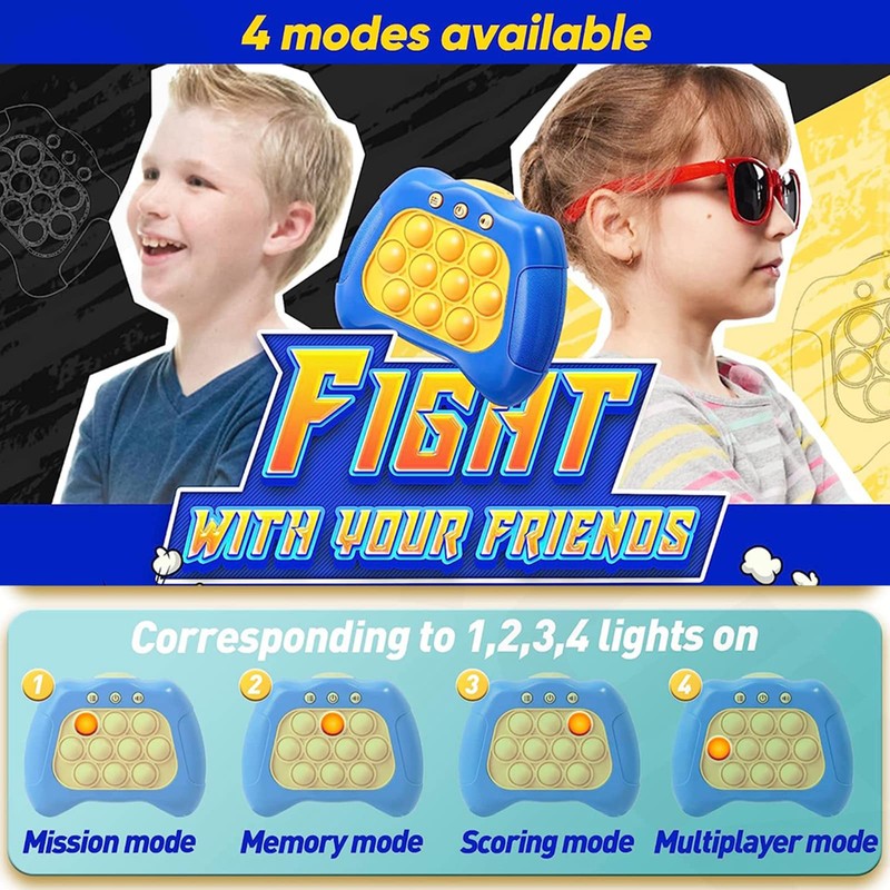 Quick Push Bubbles Game Console, Button Puzzle, Pop Light Up