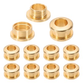 PATIKIL 5 mm (1/5 inch) Solid Brass Hole Eyelets, 10 Pieces Arch Surface, Self-Locking Eyelets with Washer for Shoes, Clothing, Craft, Bag, Leather Craft, Light Gold