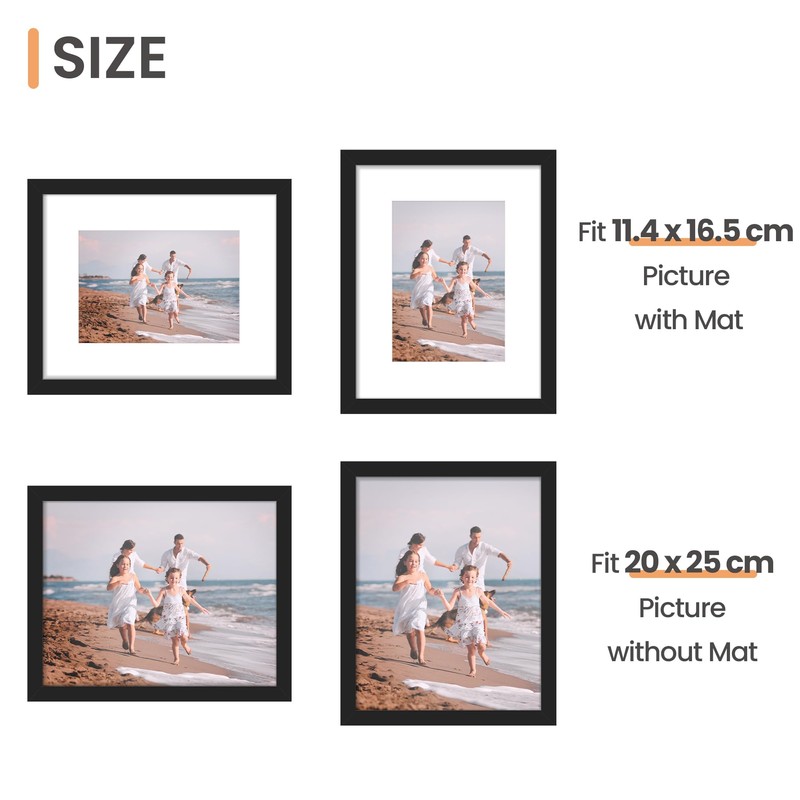 upsimples Picture Frames 8x10 Picture Frame, 3 Pack Black Photo