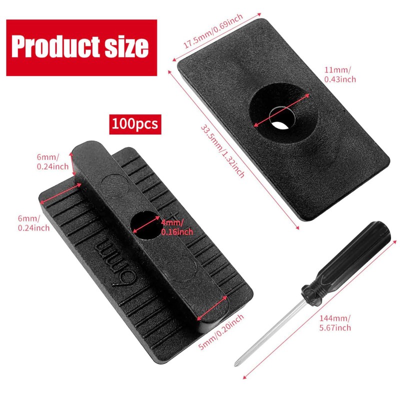 Pack of 100 WPC Clips, WPC/BPC Flooring Hidden Fixing Spacer